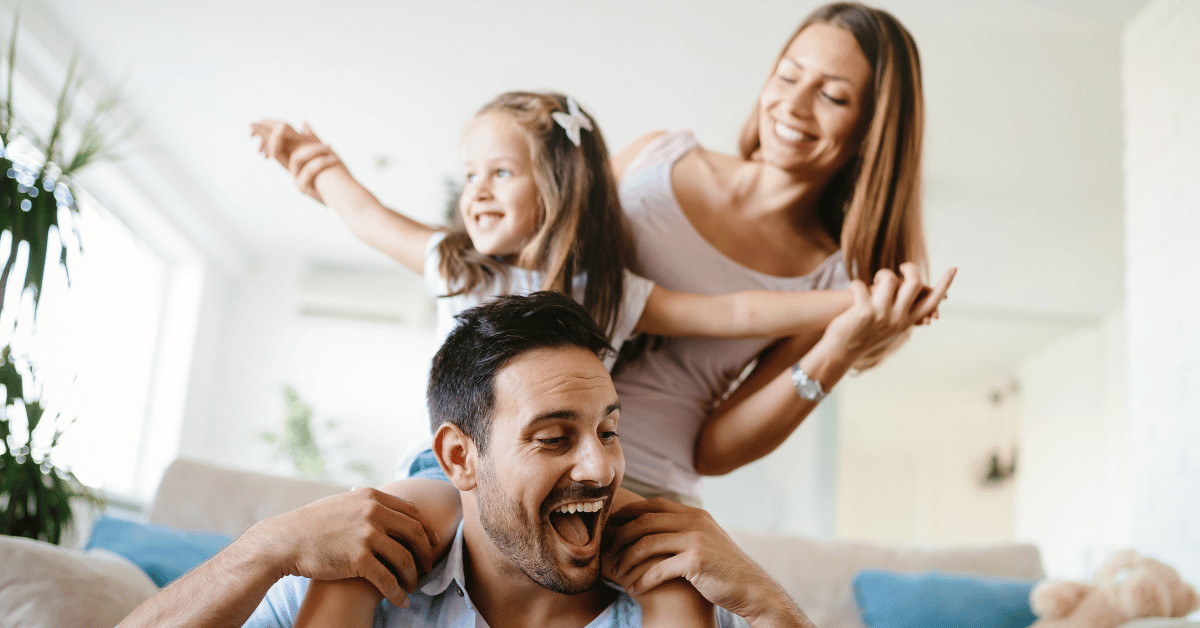 A family sharing a joyful moment